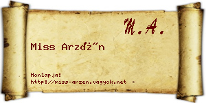 Miss Arzén névjegykártya